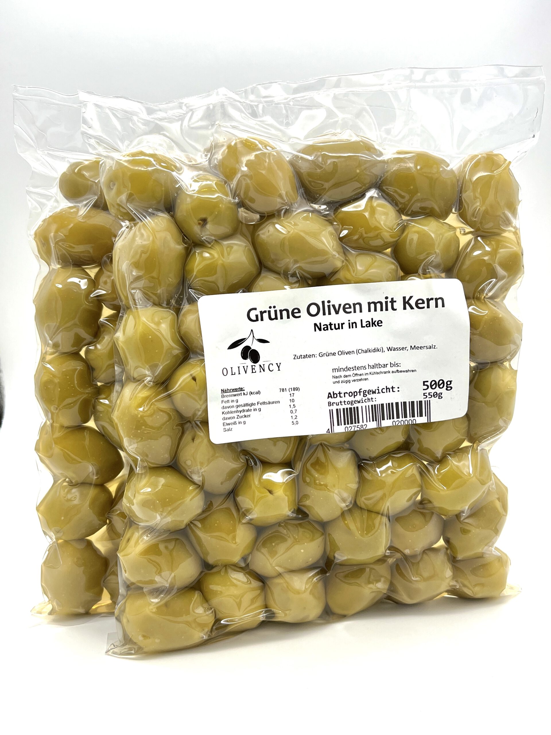 Grüne Oliven mit Stein in Lake | 1.000g vakuumiert | Chalkidiki Griechenland – Bild 6